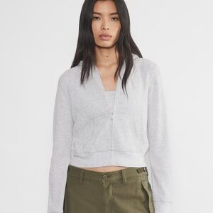 Aritzia TNA thermal full zip crop S